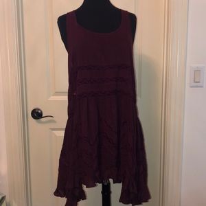 maroon free people flowy dress